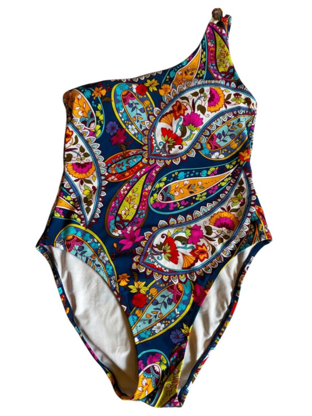 Trina Turk Nomad Paisley One-Shoulder One-Piece Swimsuit Size 8